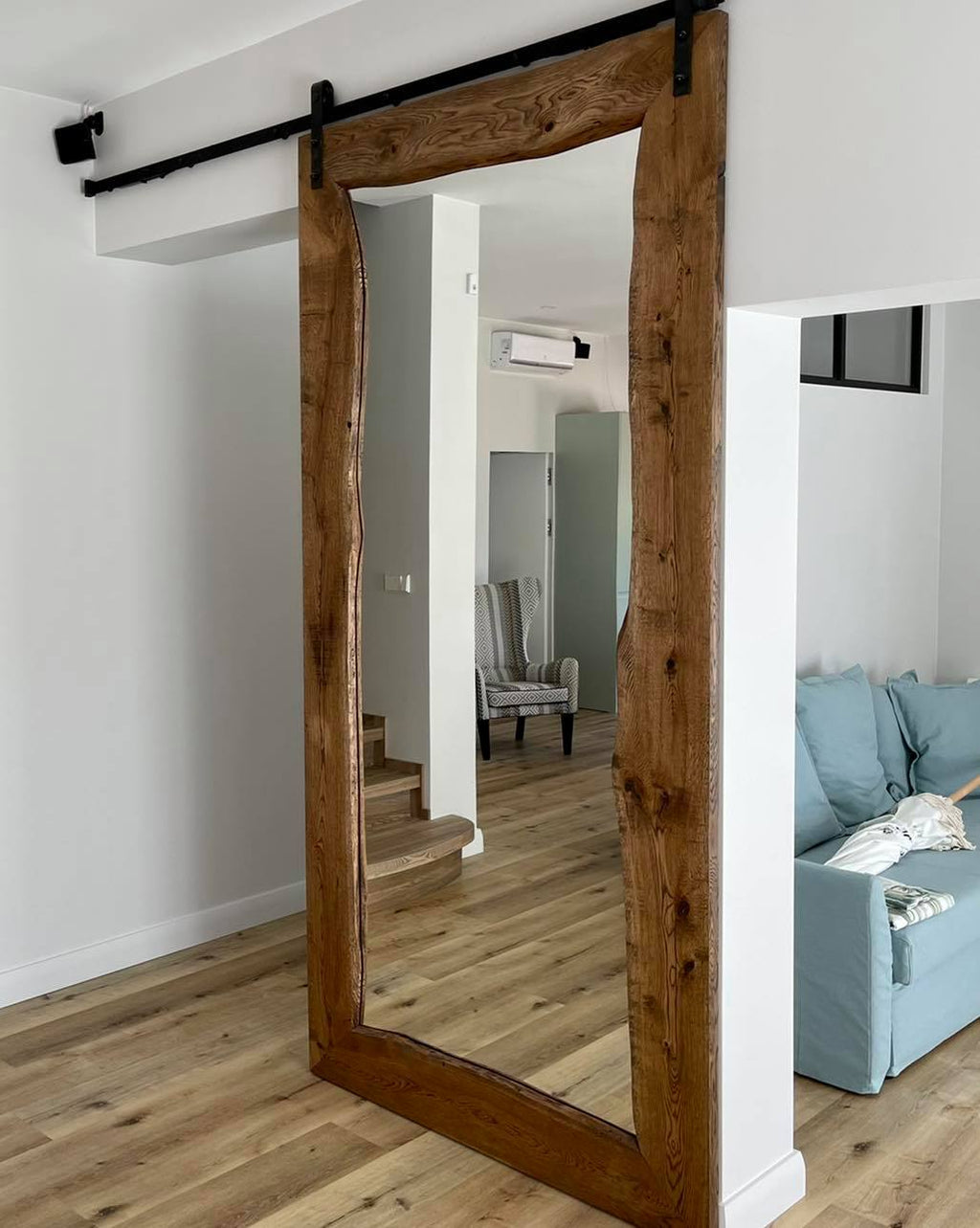 MASSIVE OAK MIRROR DOORS WITH SLIDE SYSTEM 428 Oaky Oak Furniture