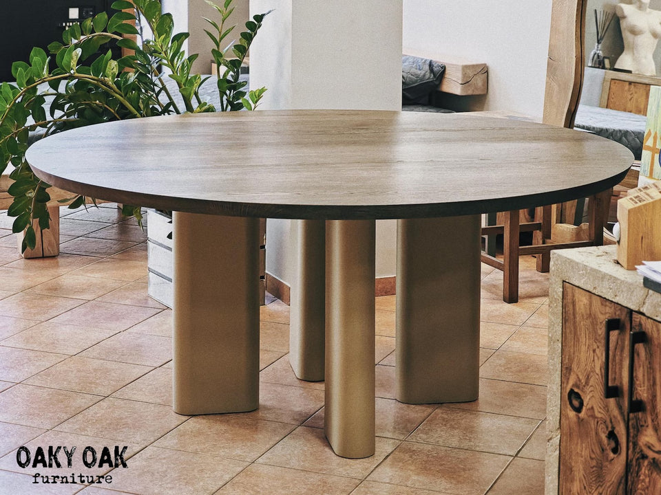 OAK ROUND DINING TABLE 878