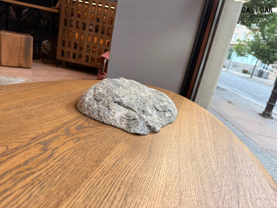 OAK COFFEE TABLE WITH NATURAL STONE BASE 881