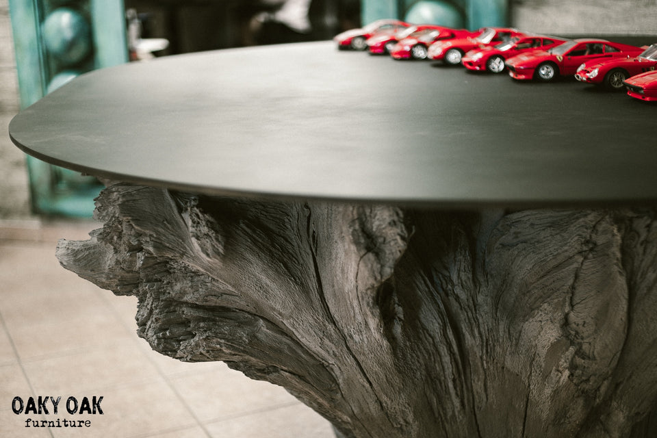 OAK DINING TABLE WITH METAL 904