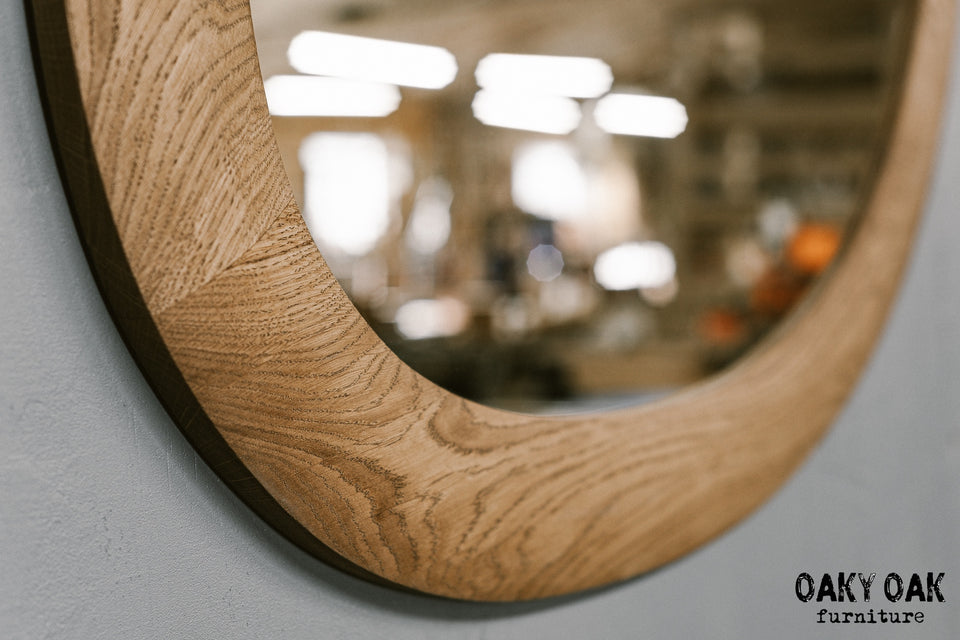 ORGANIC WALL MIRROR WITH SOLID OAK FRAME 917