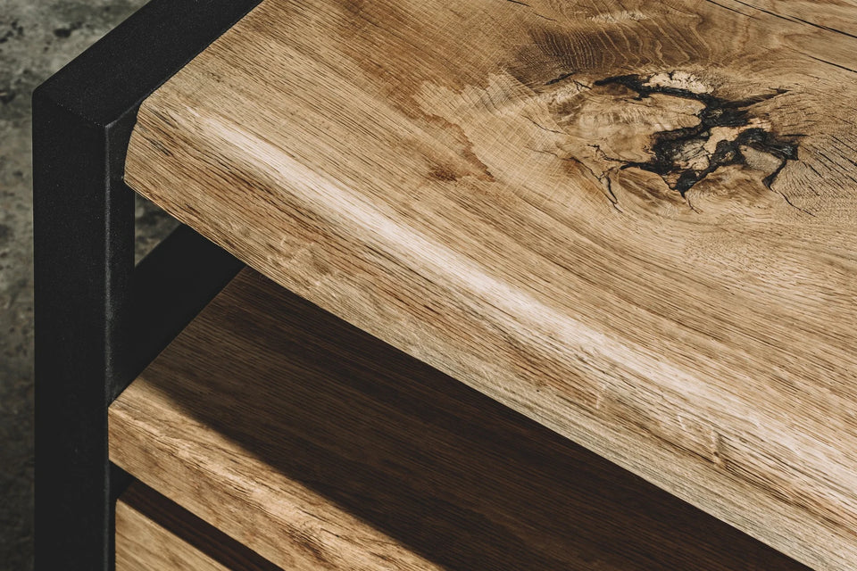 OAK MEDIA CONSOLE TABLE 857