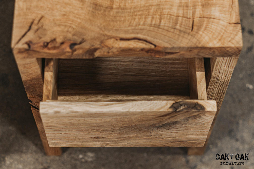 OAK NIGHTSTAND WITH TWO DRAWERS 896