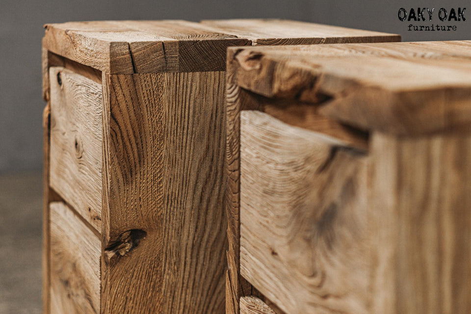 OAK NIGHTSTAND WITH TWO DRAWERS 896