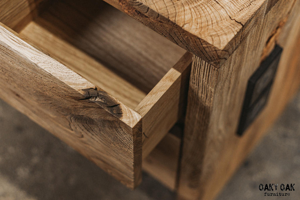 OAK NIGHTSTAND WITH TWO DRAWERS 896